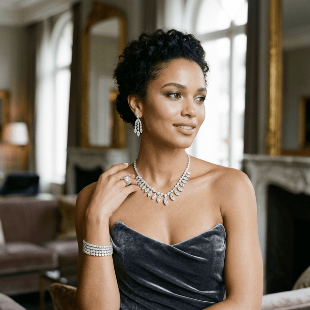 AI model shoot — gold necklace